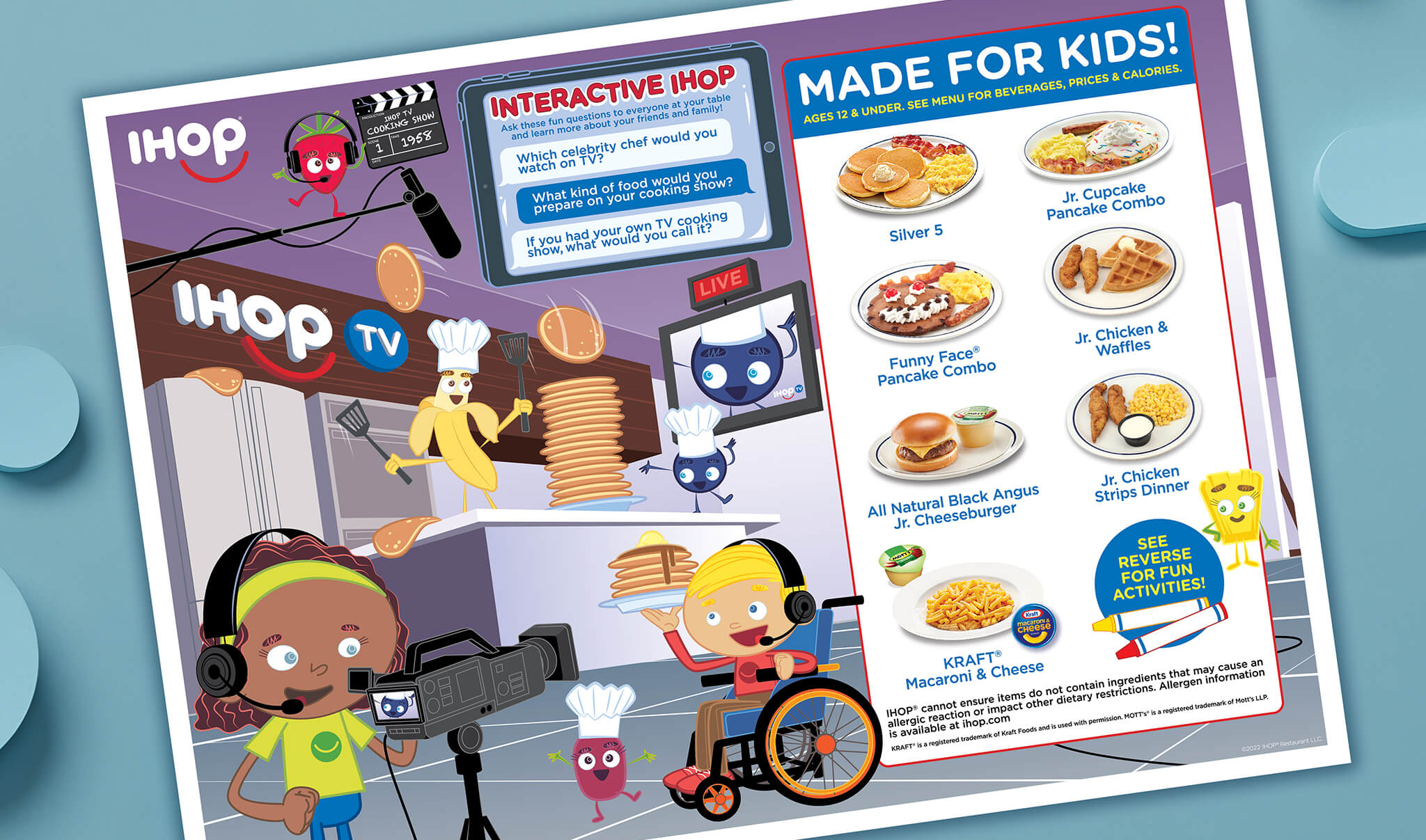 IHOP kids menu diverse with IHOP TV